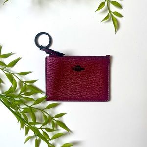 Coach wallet Raspberry card holder with key chain